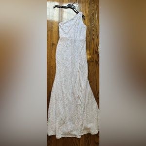 White Sequin Maxi Dress